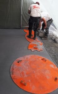 Impression d'un béton avec des matrices pavées