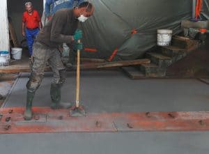 Impression d'un béton avec des matrices imitation bois