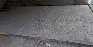 Béton imprimé non nettoyé