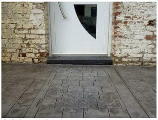 Béton imprimé pavé napoléon acier