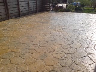 Béton imprimé pierre opus