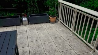 Terrasse béton imprimé couleur Champagne