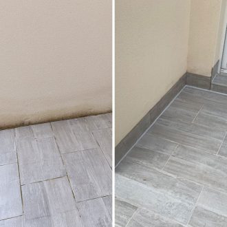 Des plinthes en bas de mur pour éviter les éclaboussures