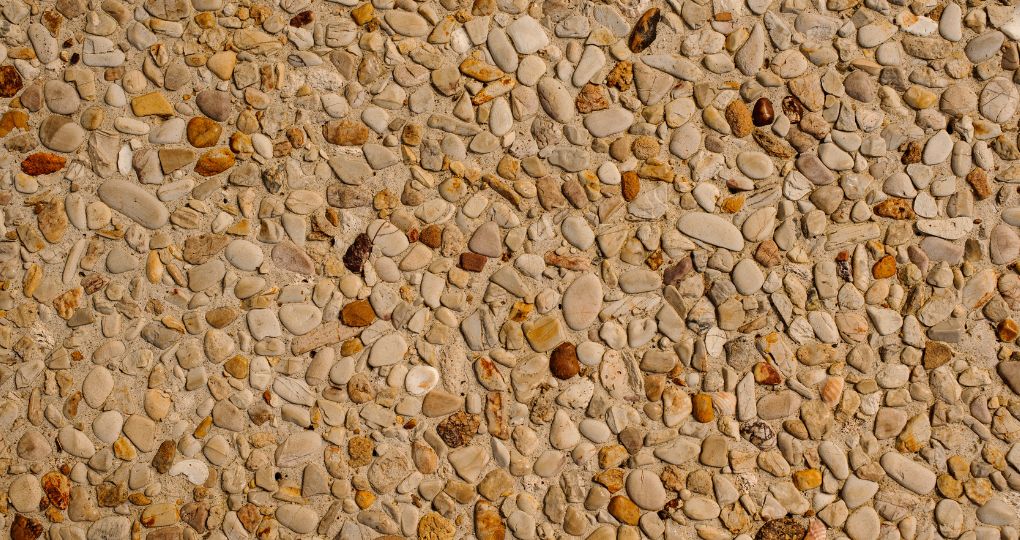 Texture de béton désactivé aux galets apparents