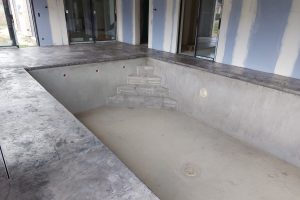 Construction d’une piscine maçonnée intérieure