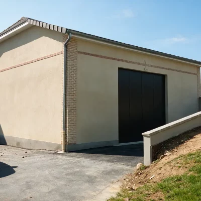 Façade rénovée avec enduit et rejointoiement des briques