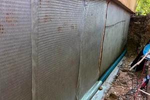 Membrane de drainage sur le soubassement